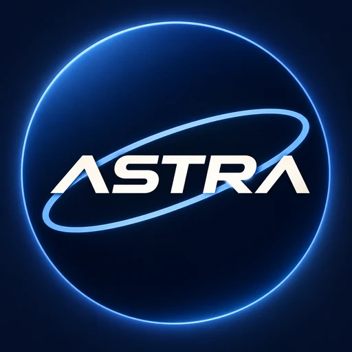 Astra emblem: the Astra wordmark circled by an orbit